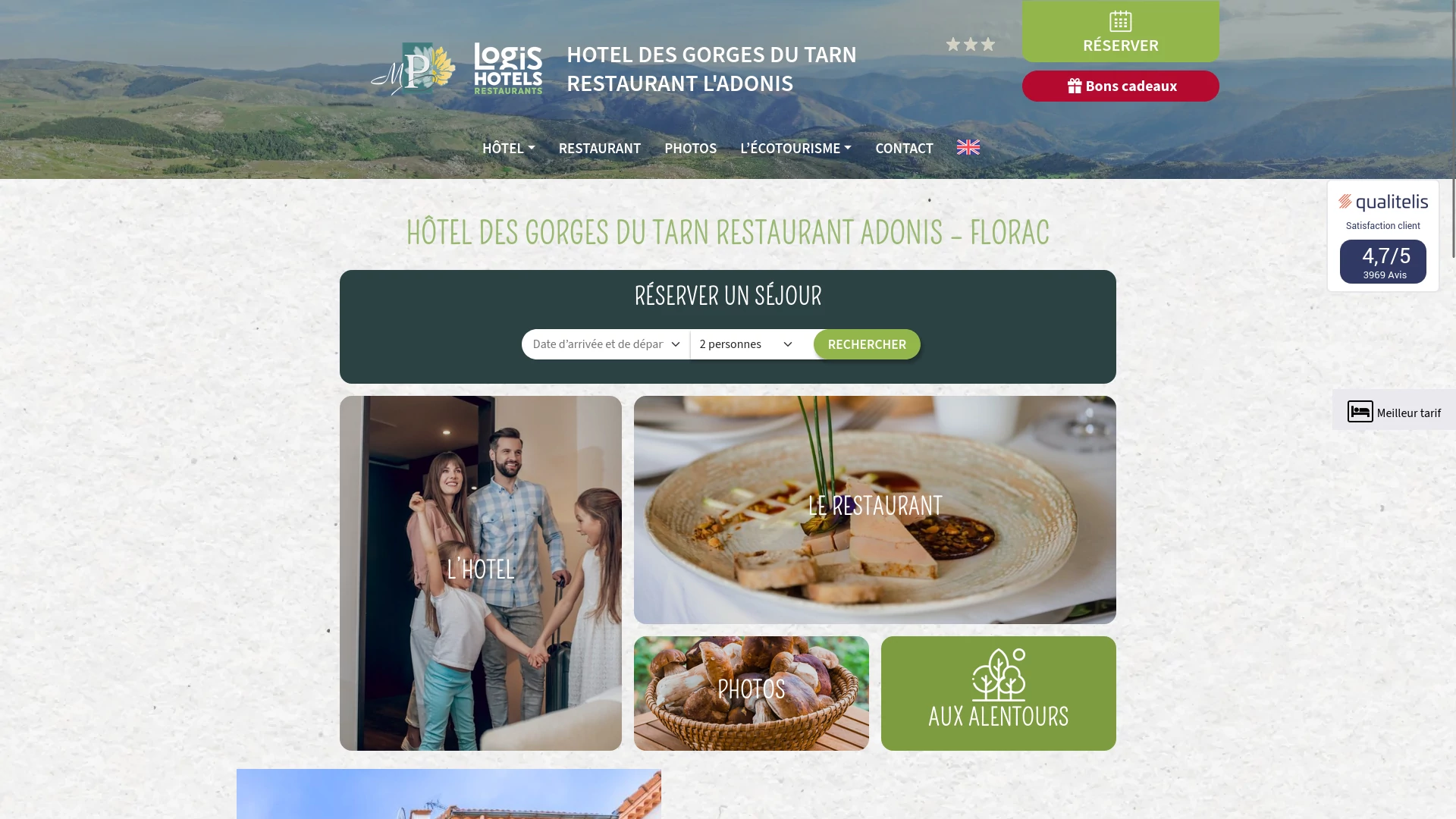 Hôtel des Gorges du Tarn Restaurant l'Adonis